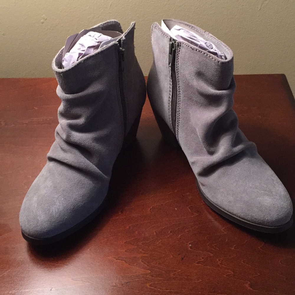 Brand New Gray Suede Ankle Bootie